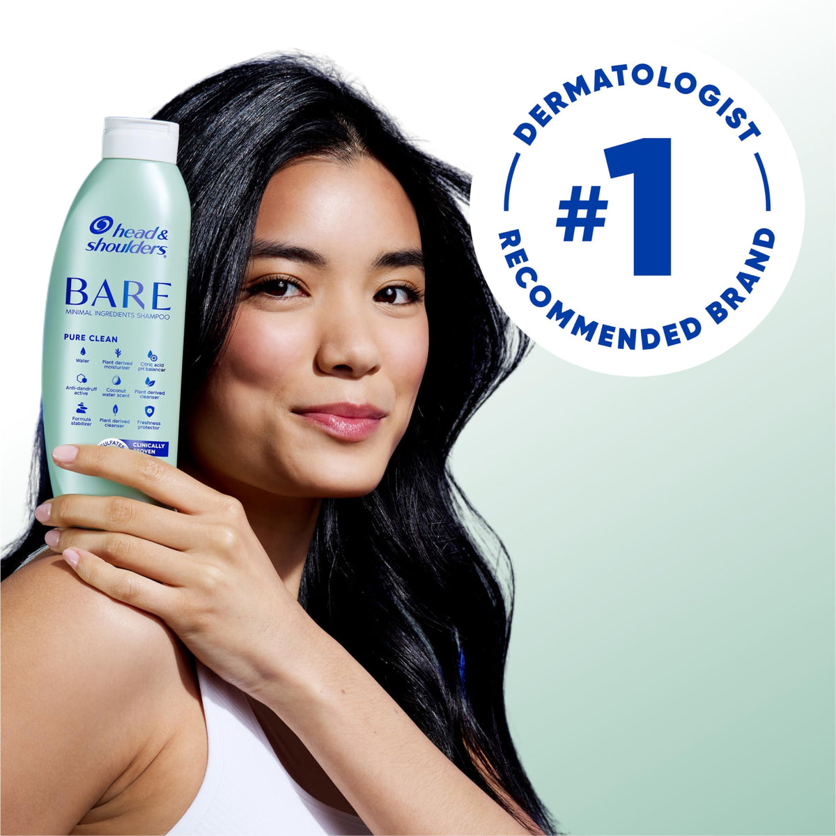 Head & Shoulders bottle nozzle closeup showing easy‑squeeze action for less waste benefit