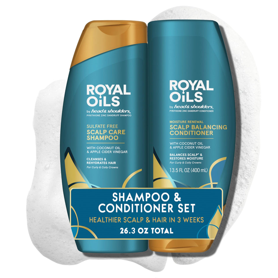 Head & Shoulders Royal Oils front packaging showing both bottles and benefits