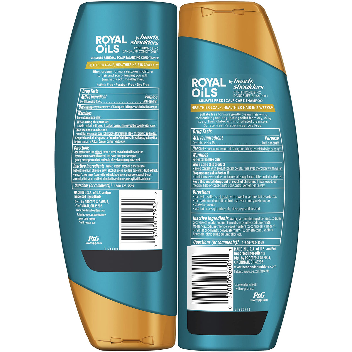 Head & Shoulders Royal Oils used on curly hair demonstrating hydrated shine