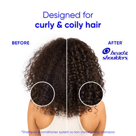 Head & Shoulders shampoo on wet curly hair demonstrating gentle cleanse