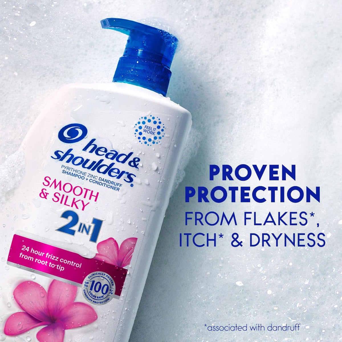 Head & Shoulders bottle dispensed showing easy one-handed use and controlled amount