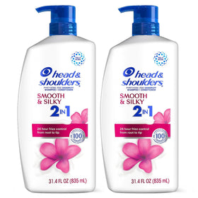 Head & Shoulders front packaging showing twin 31.4 fl oz bottles and benefits