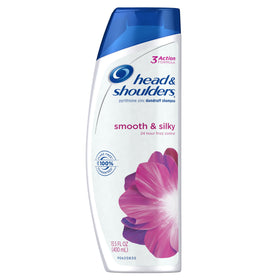 Head & Shoulders front packaging showing smooth and silky benefits and flake control
