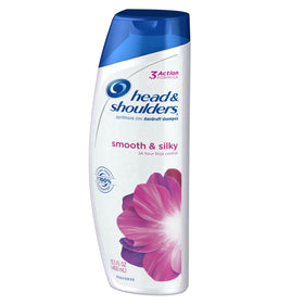 Head & Shoulders label close-up showing ingredients and anti-dandruff formulation benefits