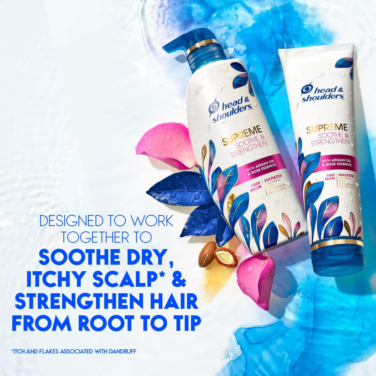 Head & Shoulders bottle in bathroom setting for routine use
