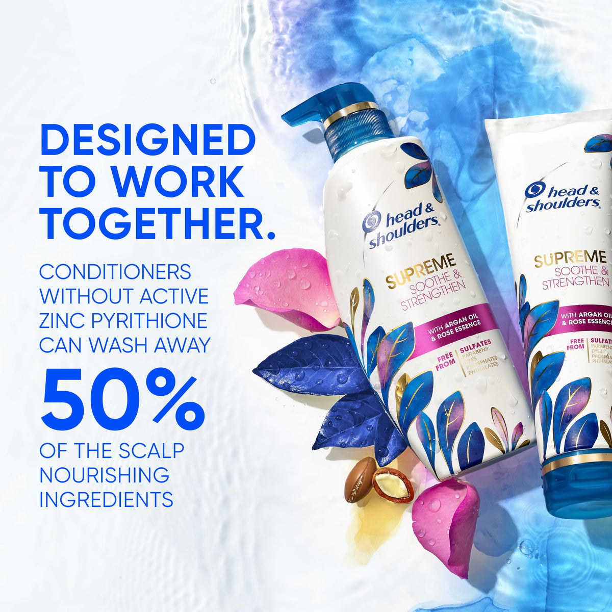 Head & Shoulders dispensing shampoo into hand showing easy pump and controlled use