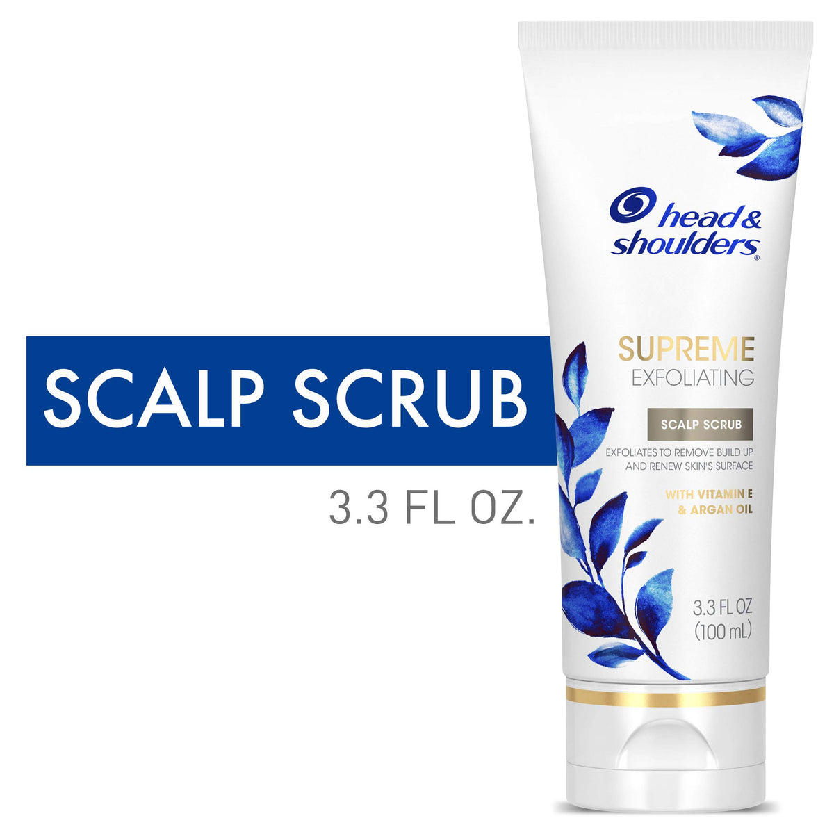 Person massaging Head & Shoulders Supreme into scalp demonstrating how to apply and remove buildup