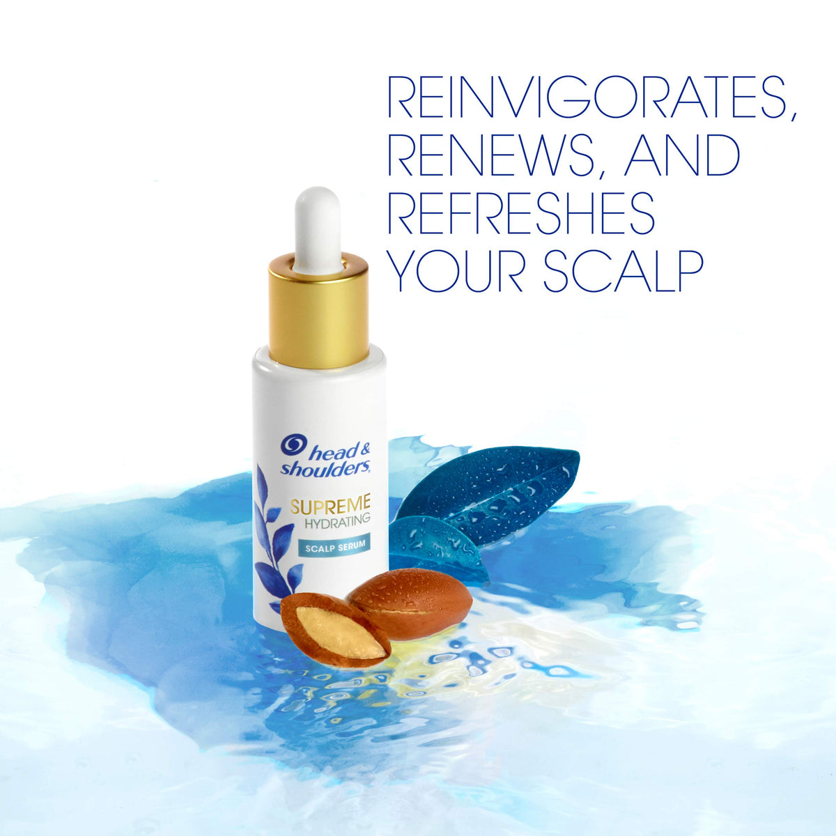 Head & Shoulders serum texture on fingertip showing lightweight moisturizing feel