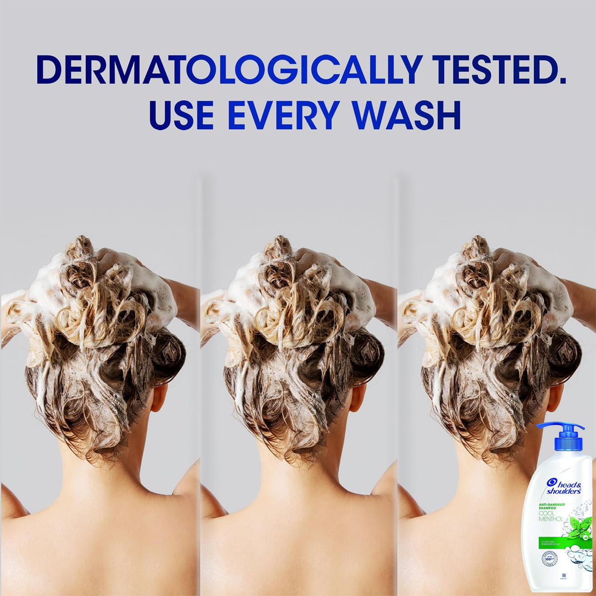 Two Head & Shoulders bottles on bathroom shelf offering value pack convenience