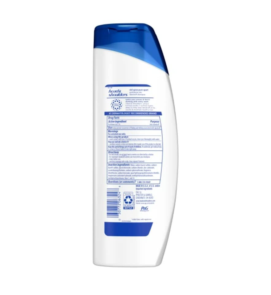 Head & Shoulders back label highlighting ingredients and paraben free benefit