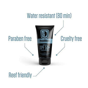 HeadBlade HeadLube bottle inside a gym bag for on-the-go protection