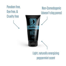 HeadBlade HeadLube matte being applied to a shaved scalp for soothing, matte finish