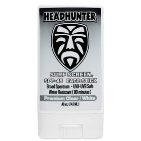 Headhunter face stick front view showing compact travel-ready design and quick-use benefit