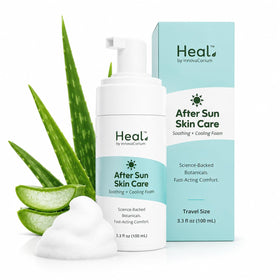 Heal by InnovaCorium front bottle showing compact travel size and clear labeling