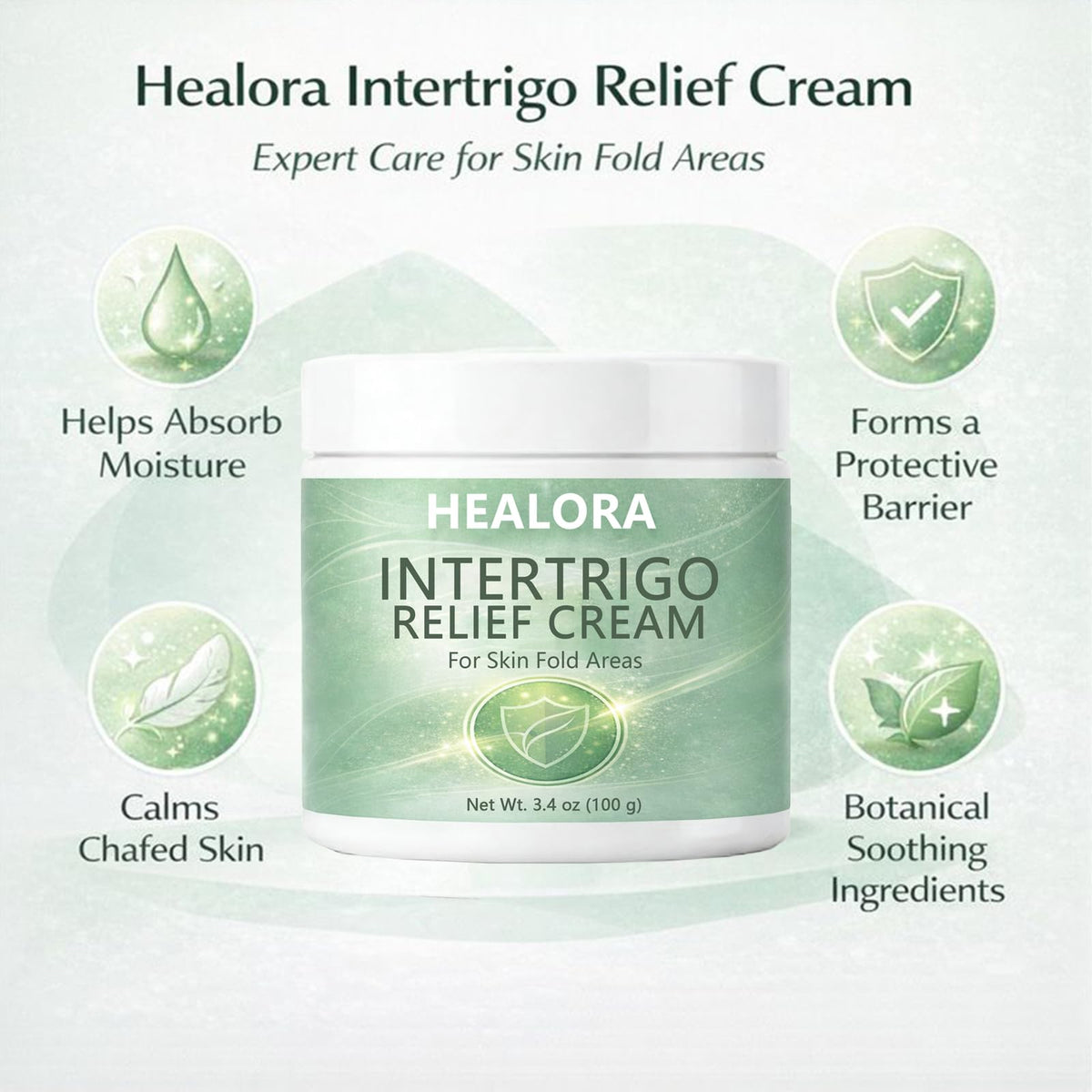 HEALORA applied to underarm area demonstrating fast-absorbing comfort