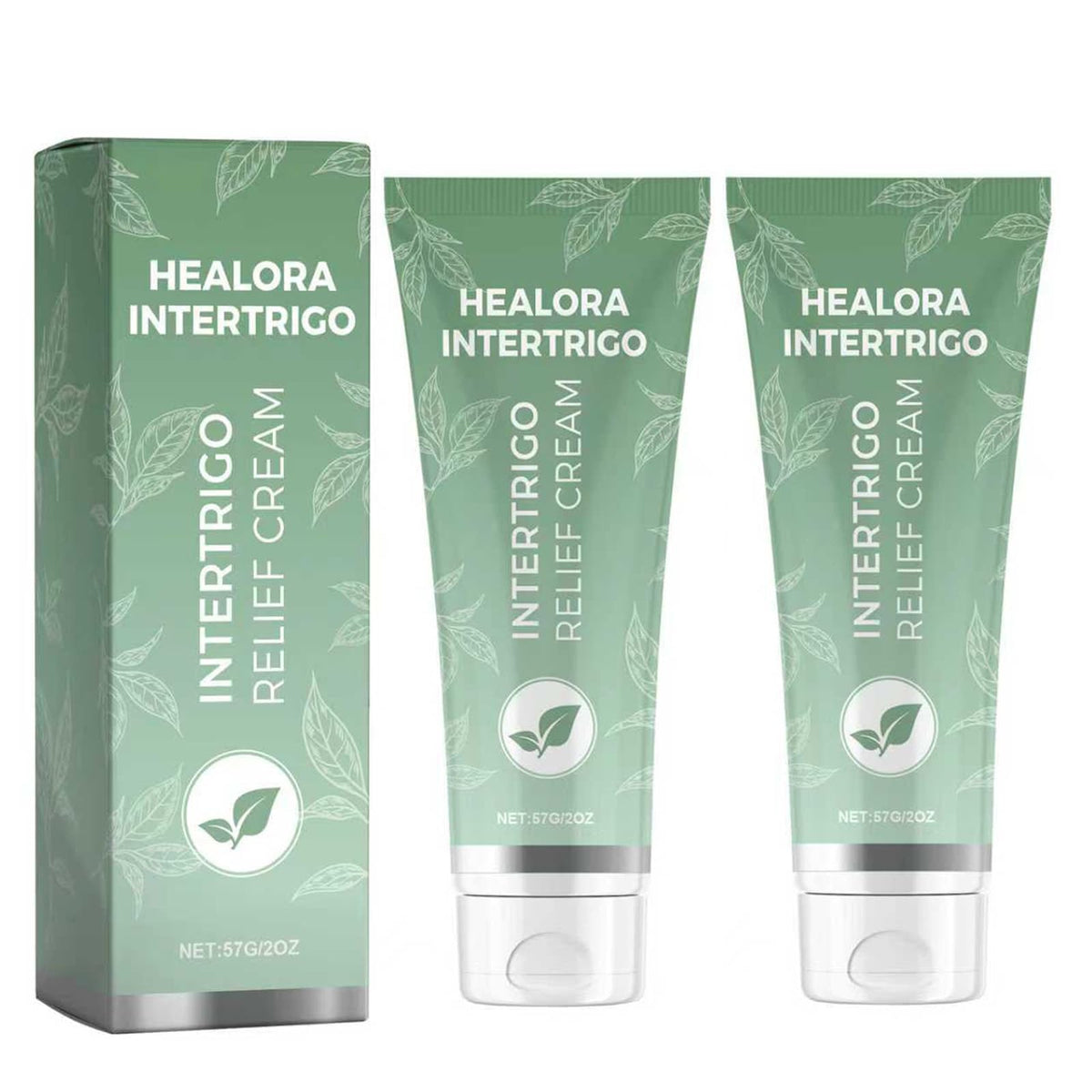 Healora Intertrigo front packaging showing product and benefit of barrier protection