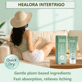 Healora Intertrigo size comparison next to ruler indicating travel-friendly convenience