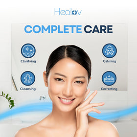 Healov zinc PCA ingredient close-up highlighting soothing skin support