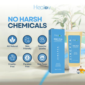 Healov soap on bathroom shelf in lifestyle scene promoting calm routine