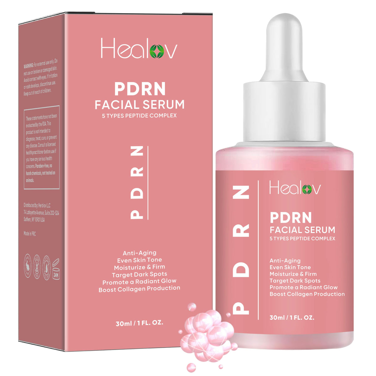 Healov front packaging showing bottle and clean branding benefits clarity