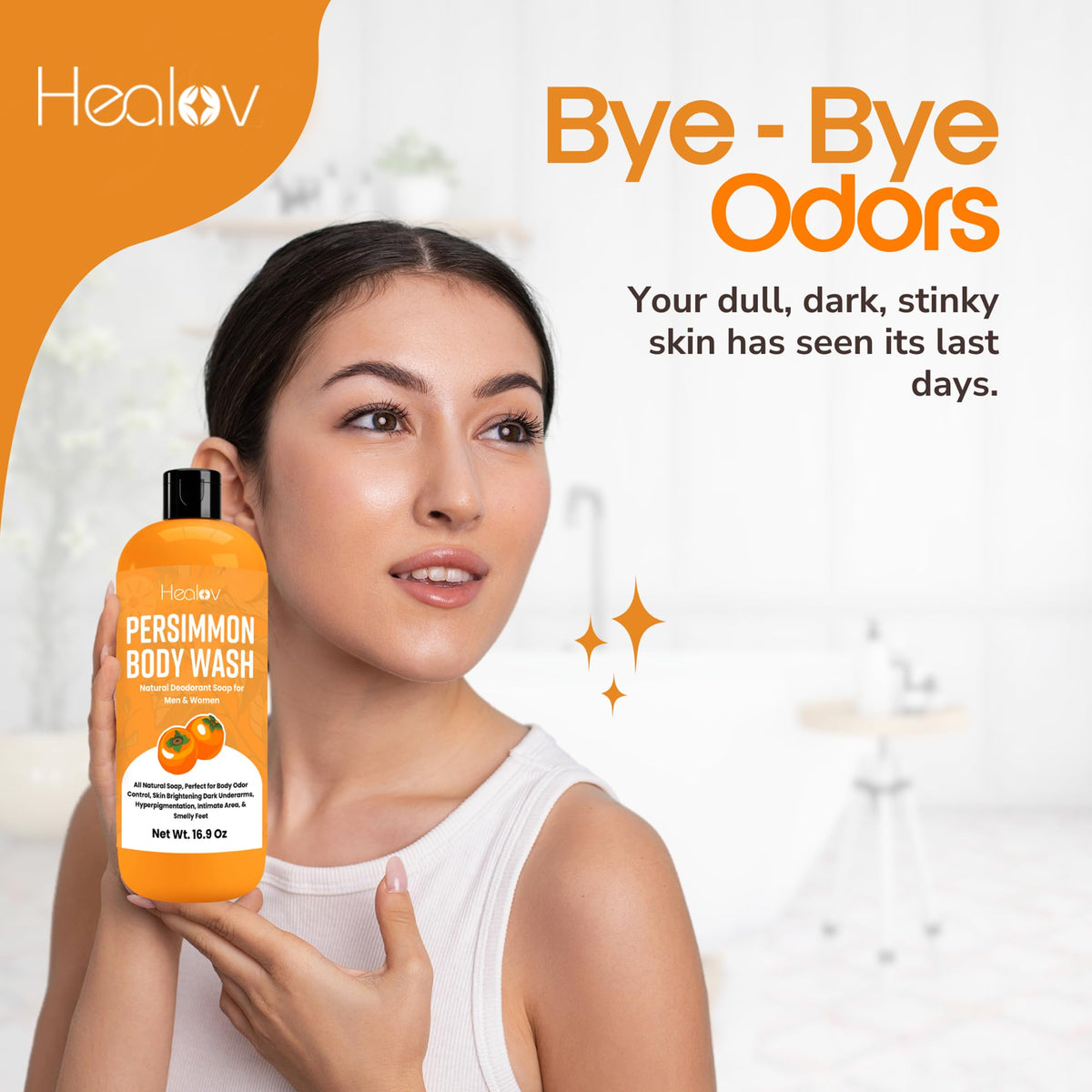 Healov family bathroom scene conveying gentle, kid-safe daily use