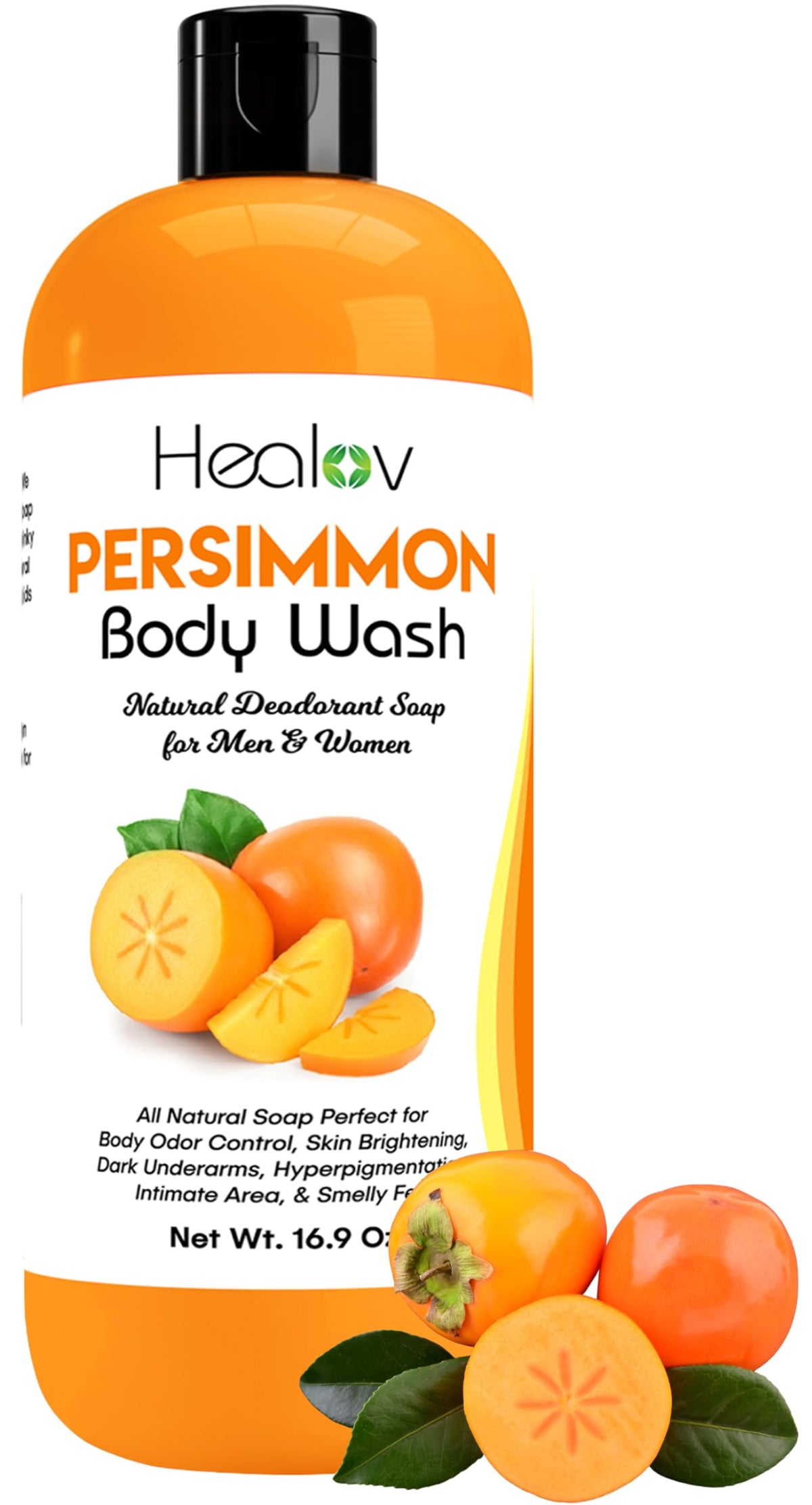 Healov front packaging showing persimmon soap benefits and clean design