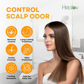 Healov shampoo lather texture demonstrating gentle cleansing