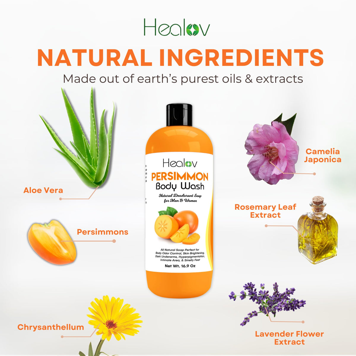 Healov soap used on feet in shower demonstrating deodorizing action