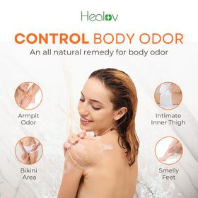 Healov soap texture close-up illustrating gentle exfoliation and moisture