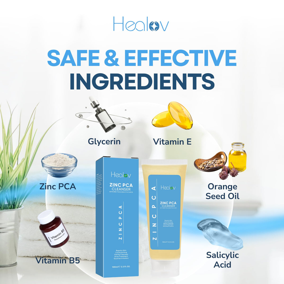 Healov soap bar in hand to show real size and easy daily use