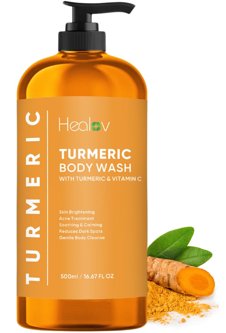Healov bottle front label showing product and brightening benefits