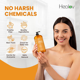 Healov natural ingredients sunflower oil and turmeric powder close-up