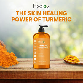 Healov creamy turmeric lather texture highlighting gentle exfoliation