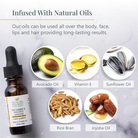 Health Priority Naturals bottle on vanity projecting daily skincare routine