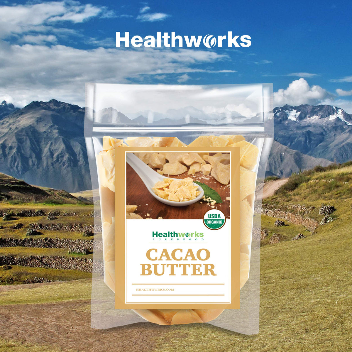 Healthworks Superfoods origin shot of Peruvian farms emphasizing sustainable sourcing