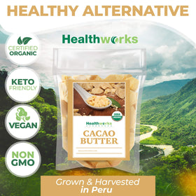 Healthworks Superfoods jar label displayed for organic certification clarity