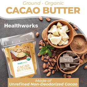 Healthworks Superfoods spoon melting cacao butter for cooking convenience
