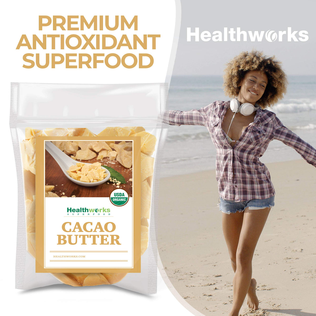 Healthworks Superfoods cacao butter blended into a DIY skin-care balm
