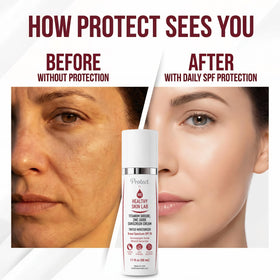 Healthy Skin Lab tube label closeup showing mineral SPF ingredients