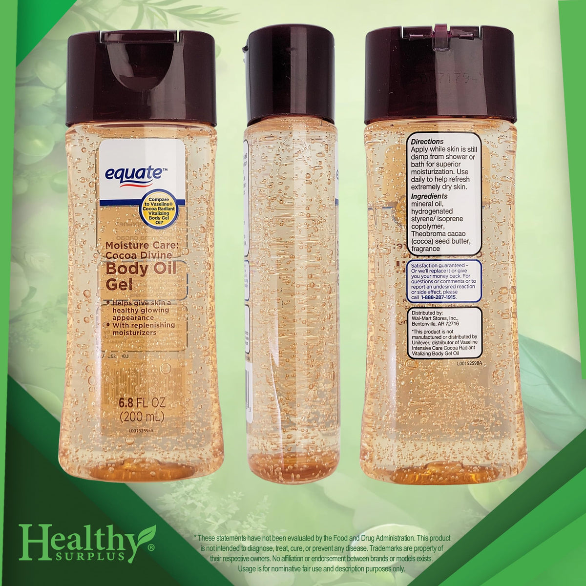 Healthy Surplus Equate bottle pump dispenser close-up for easy controlled application benefit