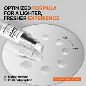 HealthyDerm applying serum to mature skin demonstrating gentle smoothing benefit