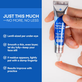 HealthyDerm application under eye demonstrating quick, even coverage