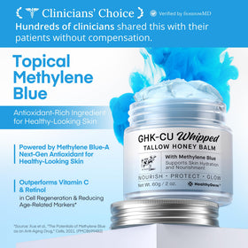 HealthyDerm open jar with visible blue balm for easy application and moisturizing benefit