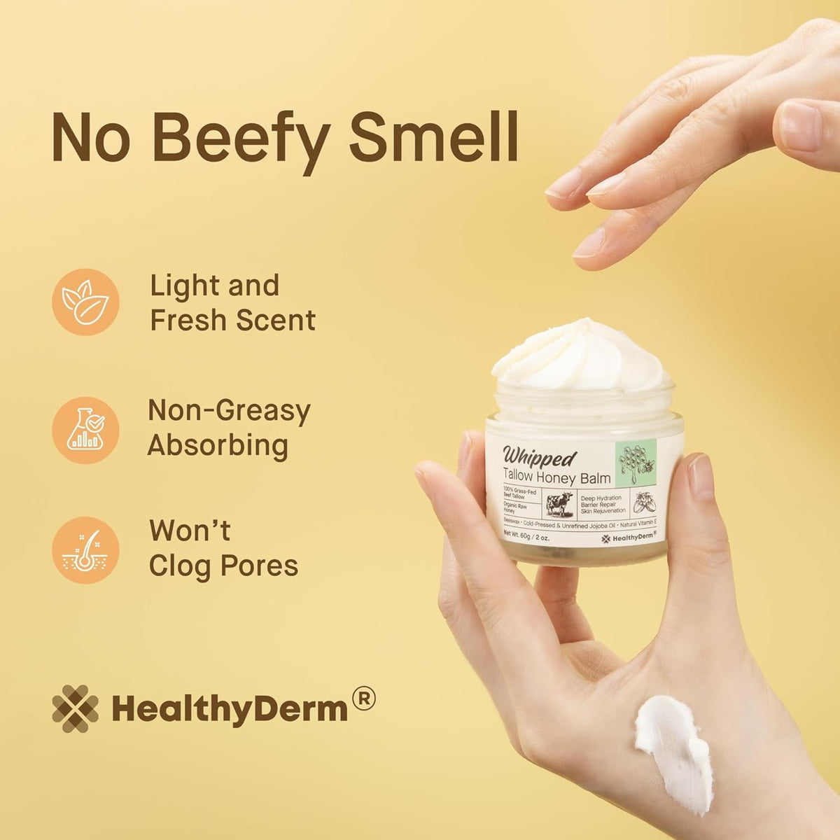 HealthyDerm jar on bathroom counter lifestyle scene promoting daily ritual benefit