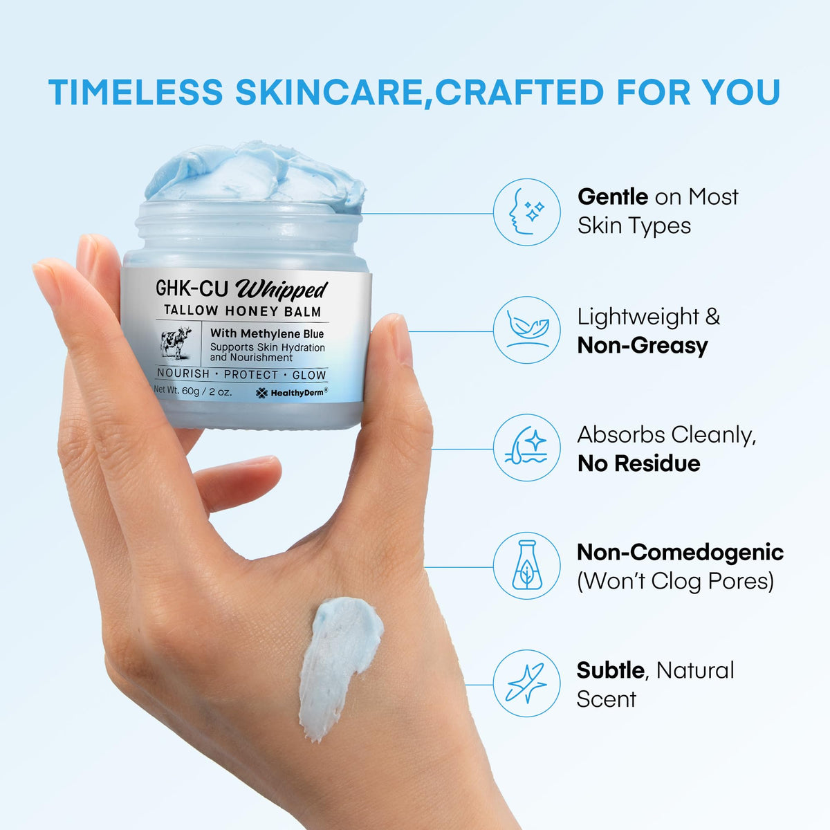HealthyDerm balm in bedside routine scene suggesting nighttime hydration benefit