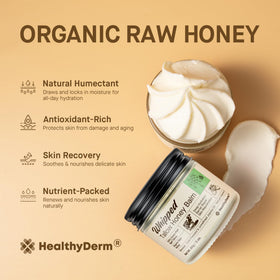 HealthyDerm balm 2oz next to coin for scale, compact travel-friendly moisturizer