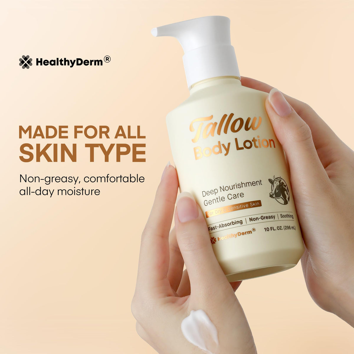 HealthyDerm product staged in bathroom to show after-shower use