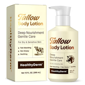 HealthyDerm front packaging showing bottle and clear label with benefits
