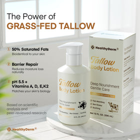 HealthyDerm label detail highlighting fragrance-free and dermatologist-tested