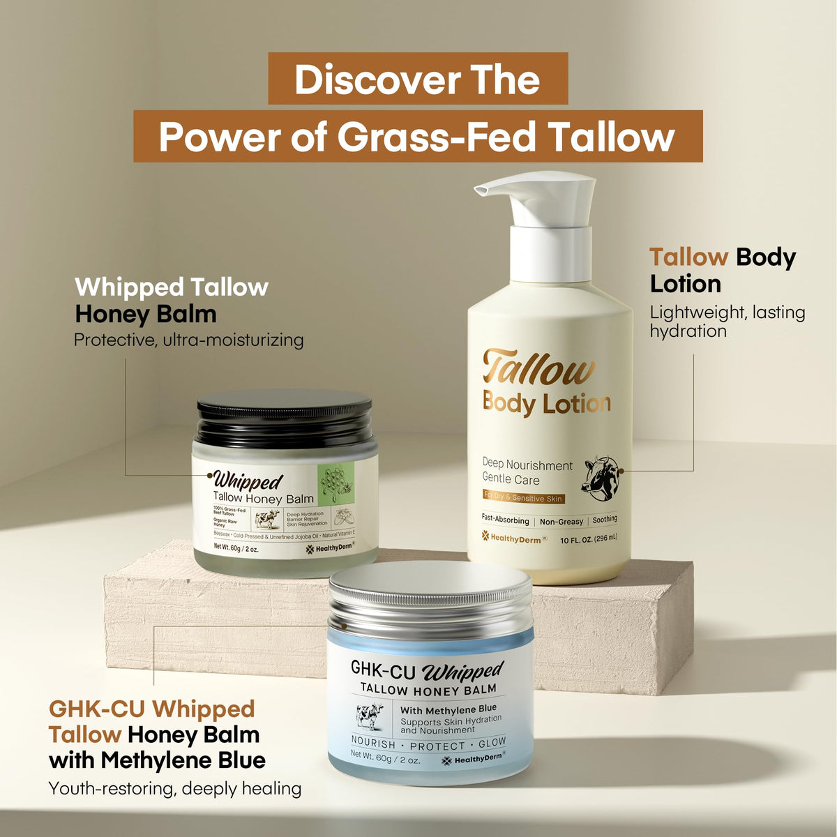 HealthyDerm paired with balm for evening routine and deeper nourishment